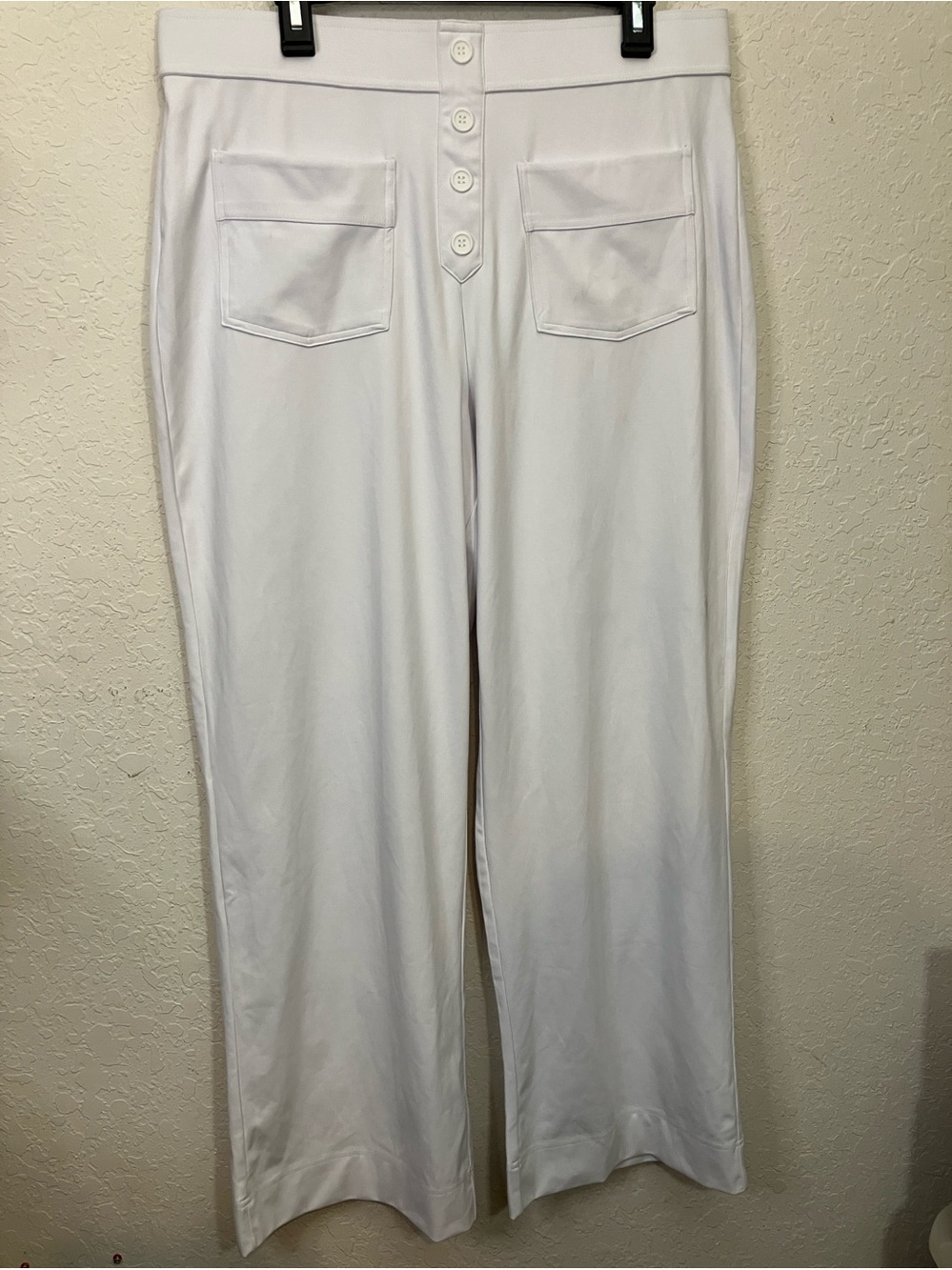 HALARA White 4-button front pocket straight-leg Pants